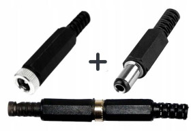 WTYK 2,1x5,5mm + GNIAZDO DC 2,1x5,5mm PARA