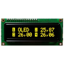 WYŚWIETLACZ LCD OLED 2x16 1602E NEGATYW ŻÓŁTY + SPI