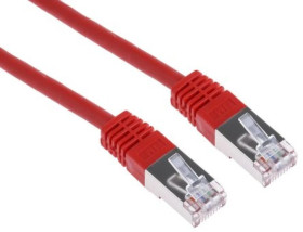 Kabel kategorii 6, Czerwony, Wtyk RJ45/męski RJ45dł.: 1m, mat. koszulki: PVC