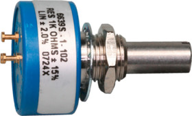 Conductive plastic potentiometer, 10 kΩ, 1 W, linear, solder lug, 6639S-301-103