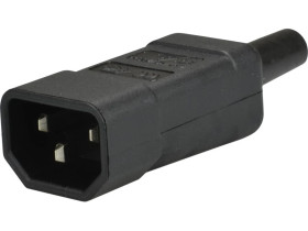 Gniazdo zasilające IEC320 C14 złącze komputerowe (męskie) 2P+Z 230V 10A na kabel do 8,0mm