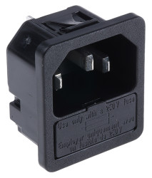 Złącze IEC IEC C14, na Zatrzask Męski 10A Proste Schurter