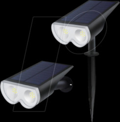 GL034B LED solar light, garden light, ground spike, black, IP65, 3000 K