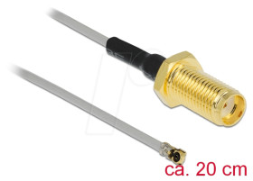 90402 Antenna Cable SMA jack bulkhead to MHF® 4L plug 1.37 20 cm