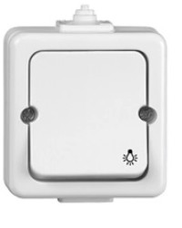 JANTAR Przycisk zwierny /światło/ n/t IP44 biały /przykręcany klawisz/ WNT-6J