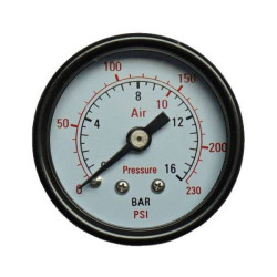 Aerotec 9415451 Manometer 40mm Dia 16 bar Back Thread 1/4&quot; for Compressors