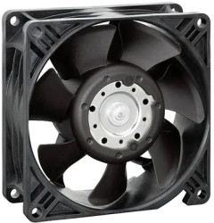 DC axial fan, 48 V, 92 x 92 x 38 mm, 270 m³/h, 63 dB, ball bearing, ebm-papst 3258 J/2H3P