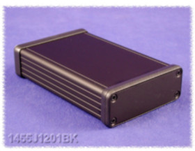 Aluminum enclosure, (L x W x H) 120 x 78 x 27 mm, black (RAL 9005), IP54, 1455J1201BK