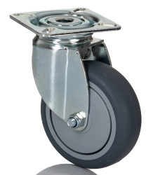 Koło samonastawne średnica kabla 75mm Płyta Tente 75kg wysokość całkowita 100mm