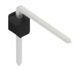 Pin header, 1 pole, pitch 2.54 mm, angled, black, SL31011Z