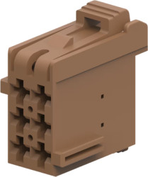 Socket, unequipped, 6 pole, straight, 3 rows, brown, 1-965640-2