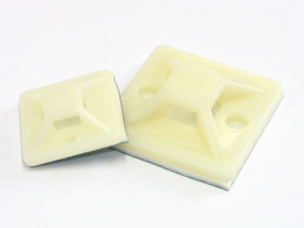 Uchwyt opaski 6mm z przylepcem 25x25mm, biały, 100szt