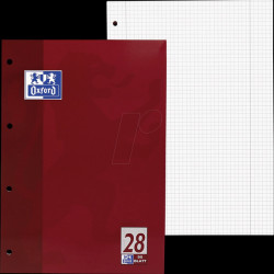 100050353 A4 notepad, grid, 50 sheets, ruling 28, punched