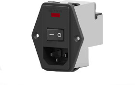 Filtr wejściowy złącza IEC 6A TE Connectivity Montaż na kołnierzu