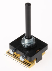 Przełącznik obrotowy, SP12T, 500 mA przy 250 V, 250 V ac, 250V dc, 12-położeniowy, Lorlin