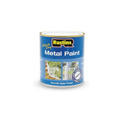Rustins MPWH500 Quick Dry Metal Paint Smooth Satin Finish White 500ml