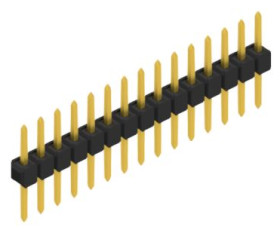 Pin header, 15 pole, pitch 2.54 mm, straight, black, 10046260
