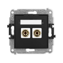 ICON Mechanizm gniazda głośnikowego pojedynczego (banan - czerwony i czarny, pozłacany, 4 mm2, do lutowania) czarny mat 12IGG-3