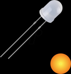 2111O165 LED, 3 mm wired, yellow, 700 mcd, 30°