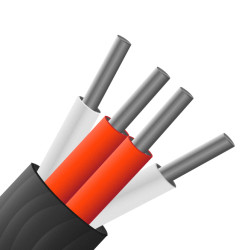 Przewód detektora termometru rezystancyjnego (RTD) RTD dł. 10m 7/0,2mm -75 → +260 °C. PTFE 4-żyłowy Ekranowany