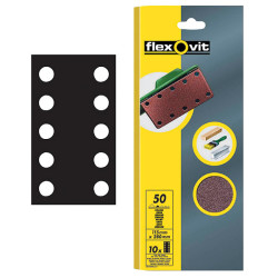 Flexovit 63642526499 1/2 Sanding Sheets 115 x 280mm Perforated Medium 80G