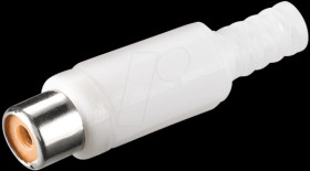 RCA coupling with bend protection, white