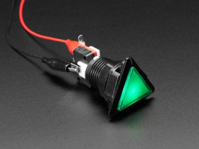 LED Illuminated Triangle Pushbutton A.K.A 1960s Sci-Fi Buttons (Green)