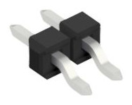 Pin header, 2 pole, pitch 2.54 mm, straight, black, 10080336