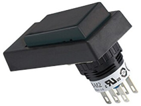 Enabling switch, 2 pole, black, unlit , IP65, HE3B-M2PB