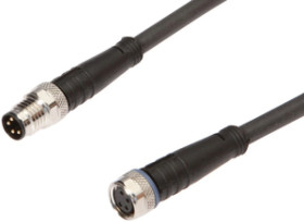 Złącze do samokonfekcjonowania M8 proste żeńskie M8 proste męskie 4-pinowe 5m VK500F75