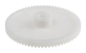 Koło zębate walcowe, moduł: 1, l.zębów: 72, śr. piasty: 18mm, śr. otworu: 8mm, POM