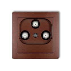 DECO Gniazdo multimedialne 3F DATA (Vectra) brązowy metalik 9DGMV