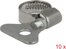 19572 Hose clip with wing nut, 13 - 19 mm, 10 pieces, metal