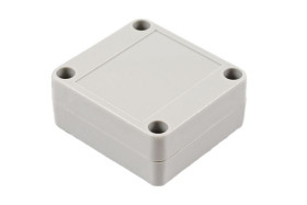 Obudowa ogólnego użytku Poliwęglan szerokość zew. 60 mm długość zew. 65 mm wys. zew. 28 mm Hammond IP65 Jasnoszary