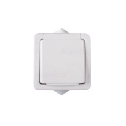TEKNO Gniazdo hermetyczne pojedyncze 2P+0 z przesłoną styków 16A 250V biały IP54 33496