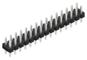 Pin header, 30 pole, pitch 2.54 mm, straight, black, 10058540