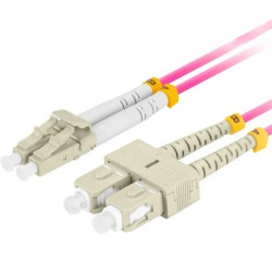 Patchcord światłowodowy MM LC/UPC-SC/UPC duplex 3mm OM4 magenta 3m LANBERG