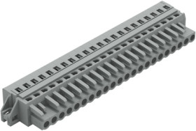 Socket header, 22 pole, pitch 5 mm, angled, gray, 231-122/027-000