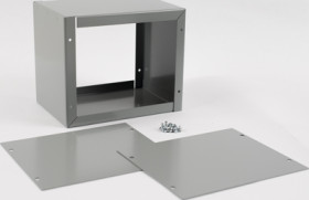 Steel enclosure, (L x W x H) 102 x 76 x 127 mm, gray (RAL 7046), IP32, 1415B