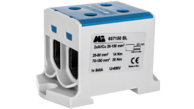 Złączka Szynowa 2-Torowa 35-150Mm2 Niebieska Euro Multiotl 150 2Xal/Cu 607150 Bl