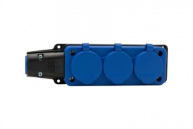 Listwa gumowa 3x230V 16A IP54 niebieska
