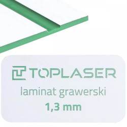 Laminat grawerski 1,3mm biało/zielony 815 formatka 600x300mm 60x30cm do obróbki laserowej