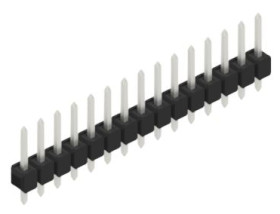 Pin header, 15 pole, pitch 2.54 mm, straight, black, 10046149