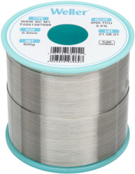 Solder, lead-free, SC (Sn0.7Cu3.5%), Ø 0.5 mm, 500 g, WSW SC M1 0,5MM 500G