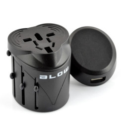 Wtyk do gniazdka sieciowego uniwersalny z USB - Blow WS-20
