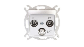 Carla Gniazdo Antenowe R-Tv-Sat Końcowe Srebrne 1753-16