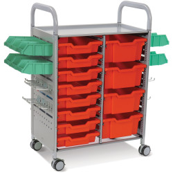Callero Plus STEAM Activity Double Trolley &amp; Flame Red Gratnells Trays
