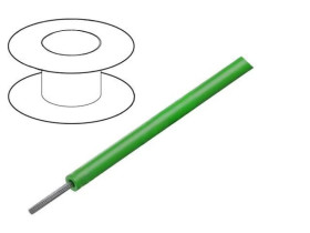 2630-GR005 Przewód ThermoThin linka Cu d: 30AWG PFA zielony 600V 30,5m