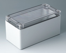 ABS enclosure, (L x W x H) 162 x 82 x 85 mm, light gray (RAL 7035), IK07, C7016024
