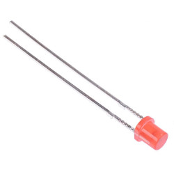 Red 3mm Diffused Flat Top LED 13mcd